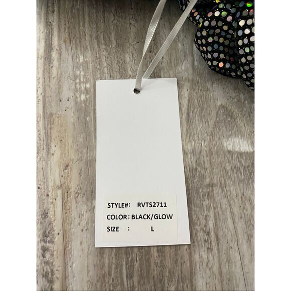 Rosevelvet Black Sequin 2Pc Skirt & Blouse Top Womens Dress Sz L - Picture 6 of 6